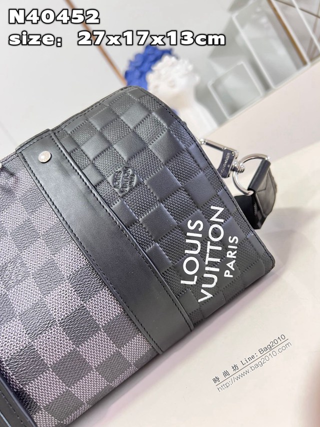 LV專櫃2023新款City Keepall手袋 N40452 路易威登棋盤格紋男士單肩斜挎包 dn1168